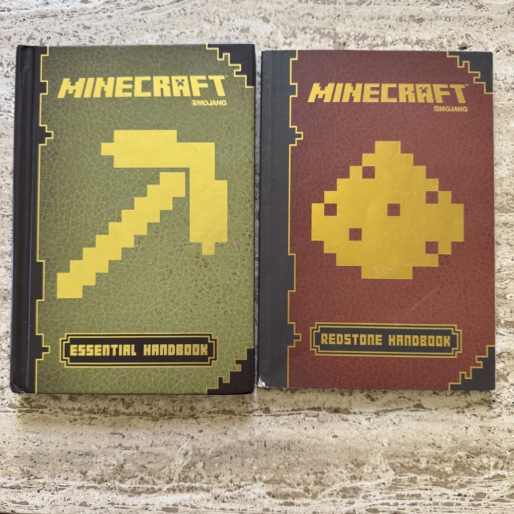 Minecraft Handbook Lot of 2 Essential Handbook hardcover Redstone Handbook soft‎